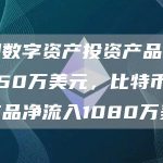 上周数字资产投资产品净流出750万美元,比特币投资产品净流入1080万美元-链答网
