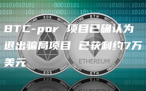BTC-por 项目已确认为退出骗局项目 已获利约7万美元-链答网