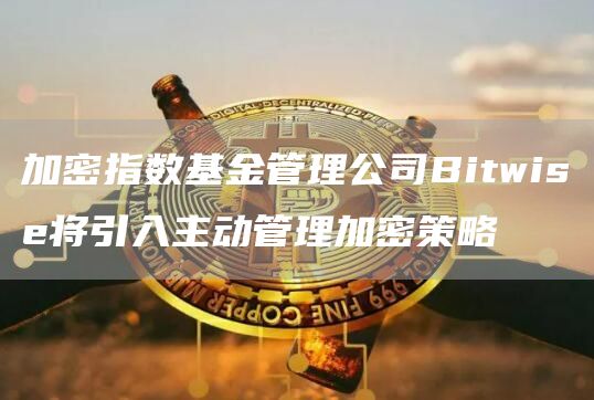 加密指数基金管理公司Bitwise将引入主动管理加密策略-链答网