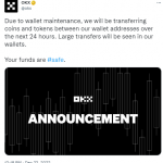 OKX:未来24小时内的大额转账与钱包维护有关-链答网